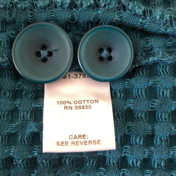 Super retro Cabela’s waffle knit 100% cotton jacket.  Size XL Teal - Picture 7 of 8